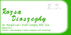 rozsa dioszeghy business card