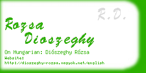 rozsa dioszeghy business card